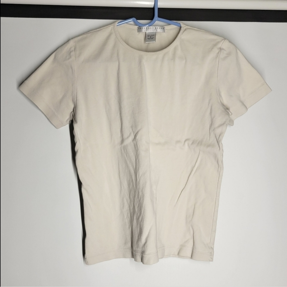 Geoffrey Beene Cream Short Sleeve Tee